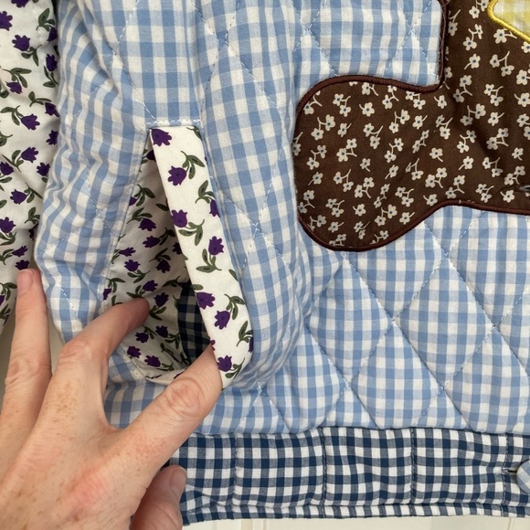 TEDDY FRESH Quilted Teddy Bear Jacket blue brown size medium - Picture 7 of 9